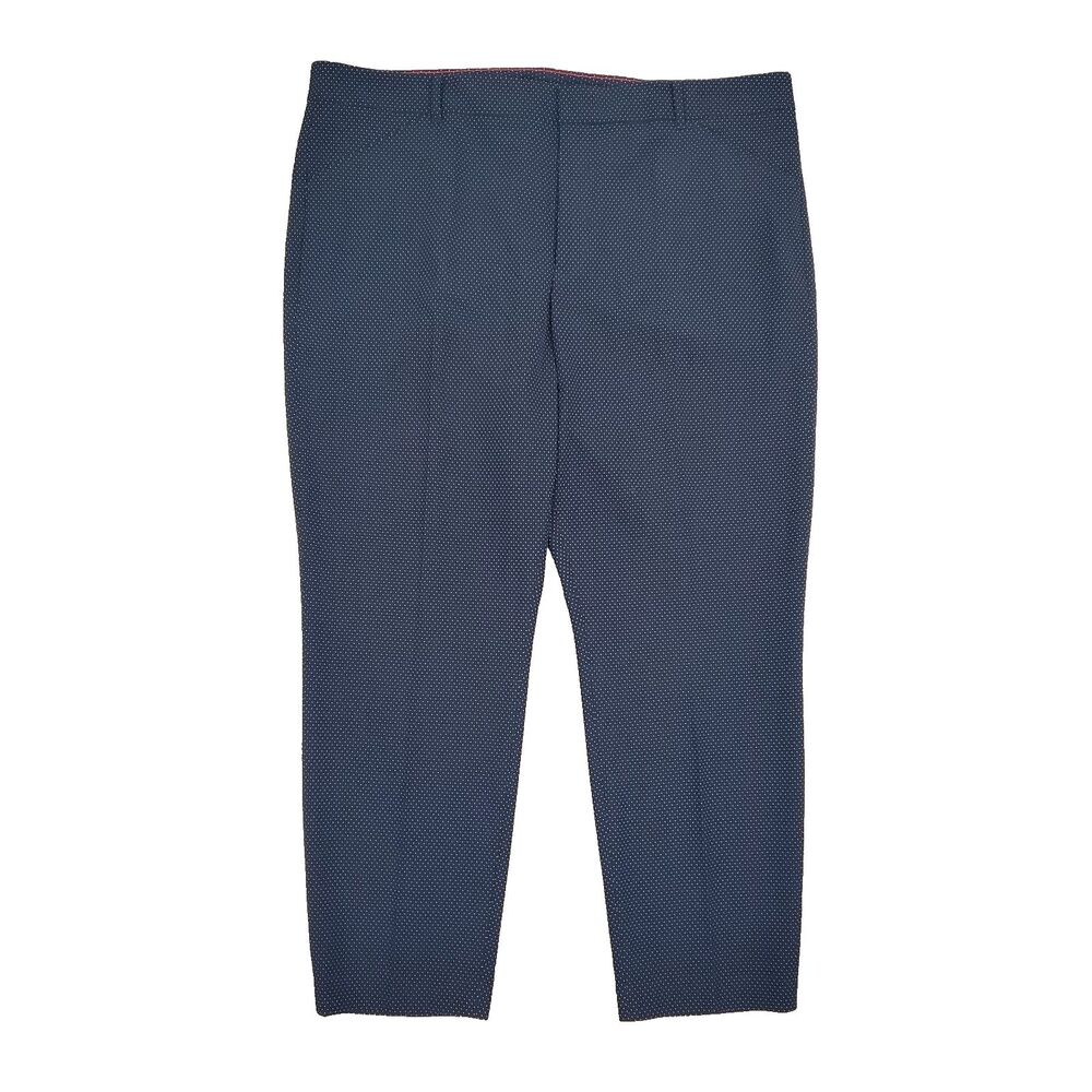 Tommy Hilfiger Navy Micro-Pattern Crop Trousers